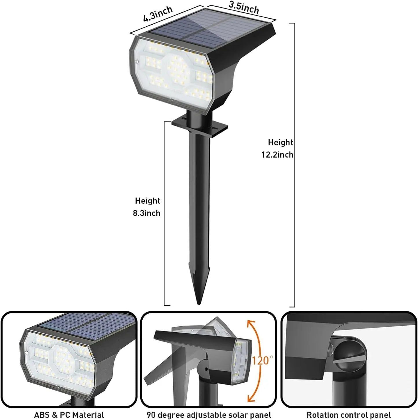 Kaxiida Solar Spot Lights Outdoor Waterproof Kaxiida